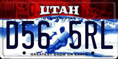 UT license plate D565RL