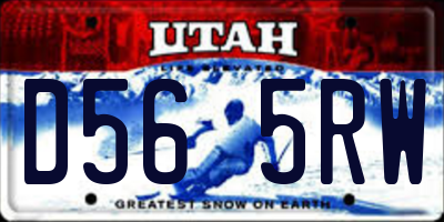 UT license plate D565RW