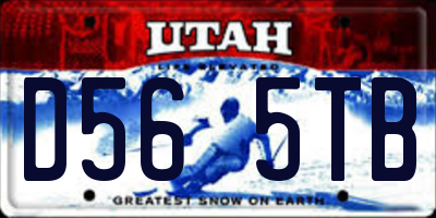 UT license plate D565TB