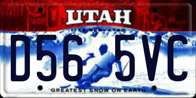 UT license plate D565VC