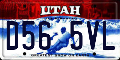 UT license plate D565VL