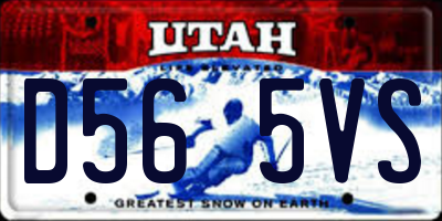 UT license plate D565VS