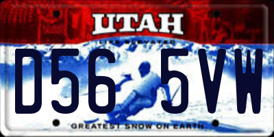 UT license plate D565VW