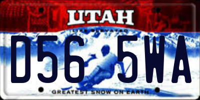 UT license plate D565WA
