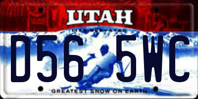 UT license plate D565WC