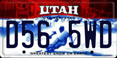 UT license plate D565WD
