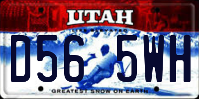UT license plate D565WH