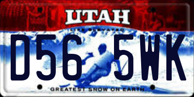 UT license plate D565WK