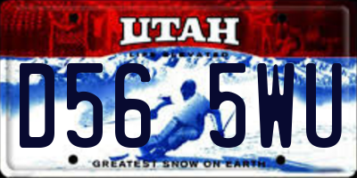 UT license plate D565WU