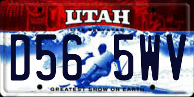 UT license plate D565WV