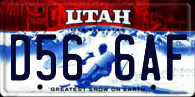 UT license plate D566AF