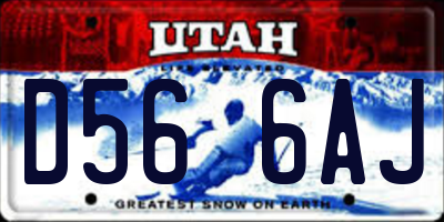 UT license plate D566AJ