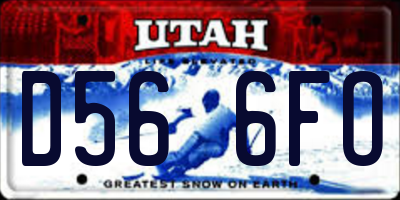 UT license plate D566FO