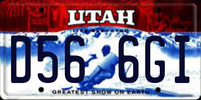 UT license plate D566GI