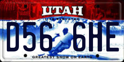 UT license plate D566HE