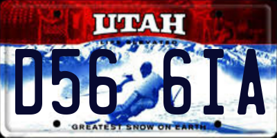 UT license plate D566IA