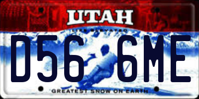UT license plate D566ME
