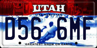 UT license plate D566MF