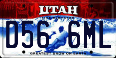 UT license plate D566ML