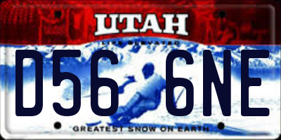 UT license plate D566NE