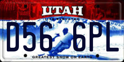 UT license plate D566PL