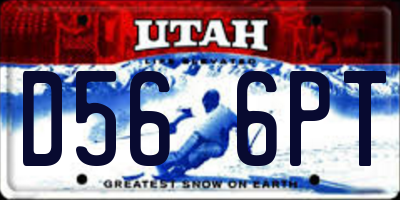 UT license plate D566PT