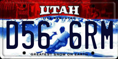 UT license plate D566RM