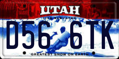 UT license plate D566TK