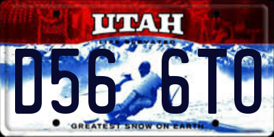 UT license plate D566TO