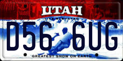 UT license plate D566UG