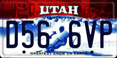 UT license plate D566VP