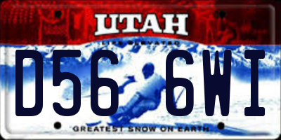 UT license plate D566WI