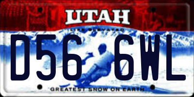 UT license plate D566WL