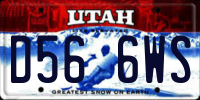 UT license plate D566WS