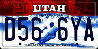 UT license plate D566YA