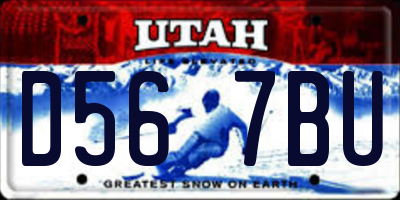 UT license plate D567BU
