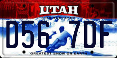 UT license plate D567DF