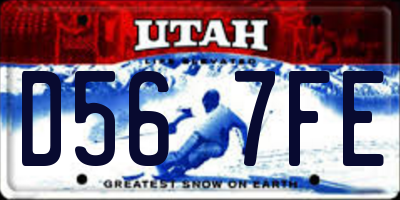 UT license plate D567FE