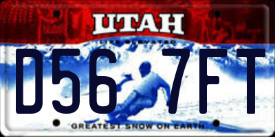 UT license plate D567FT