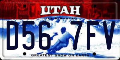 UT license plate D567FV