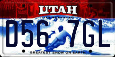 UT license plate D567GL