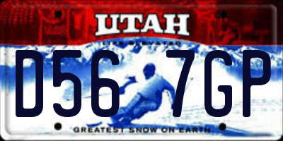 UT license plate D567GP