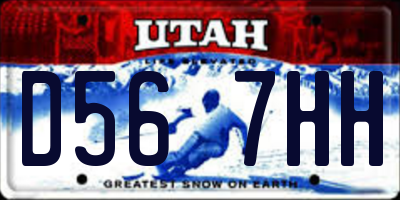 UT license plate D567HH