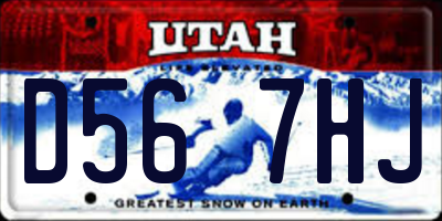 UT license plate D567HJ