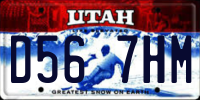 UT license plate D567HM