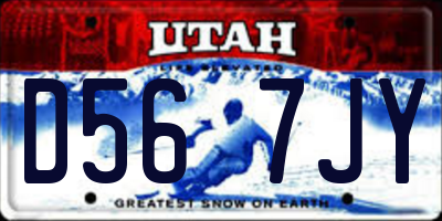 UT license plate D567JY