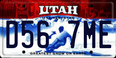 UT license plate D567ME