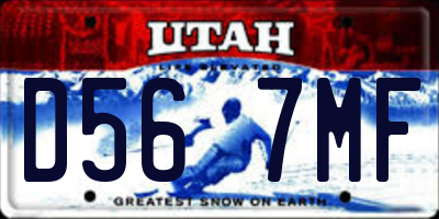 UT license plate D567MF