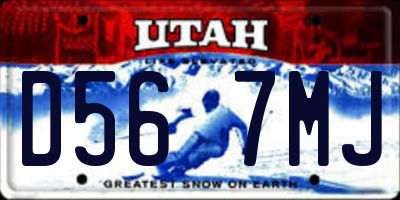 UT license plate D567MJ