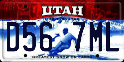 UT license plate D567ML